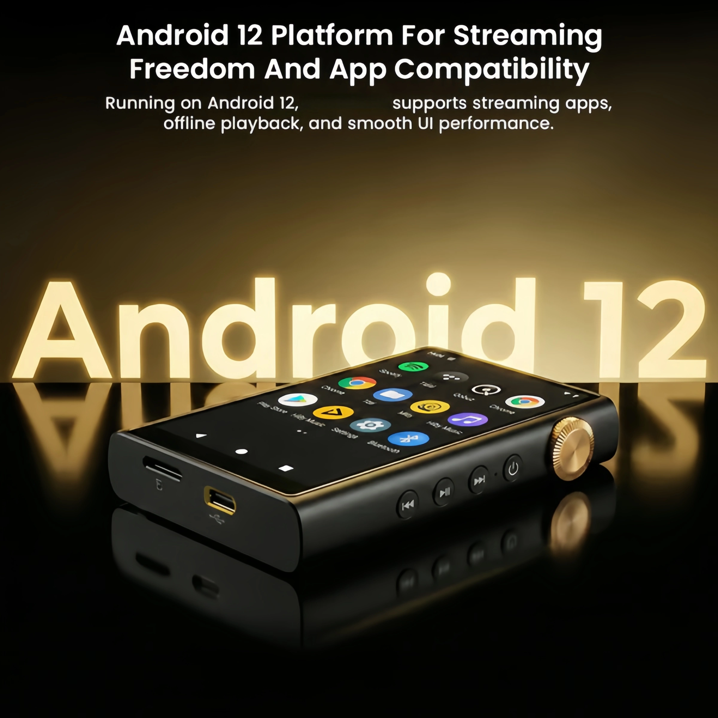 Portable Hi-Fi Digital Audio Player-High Resolution Music Experience with Android Streaming