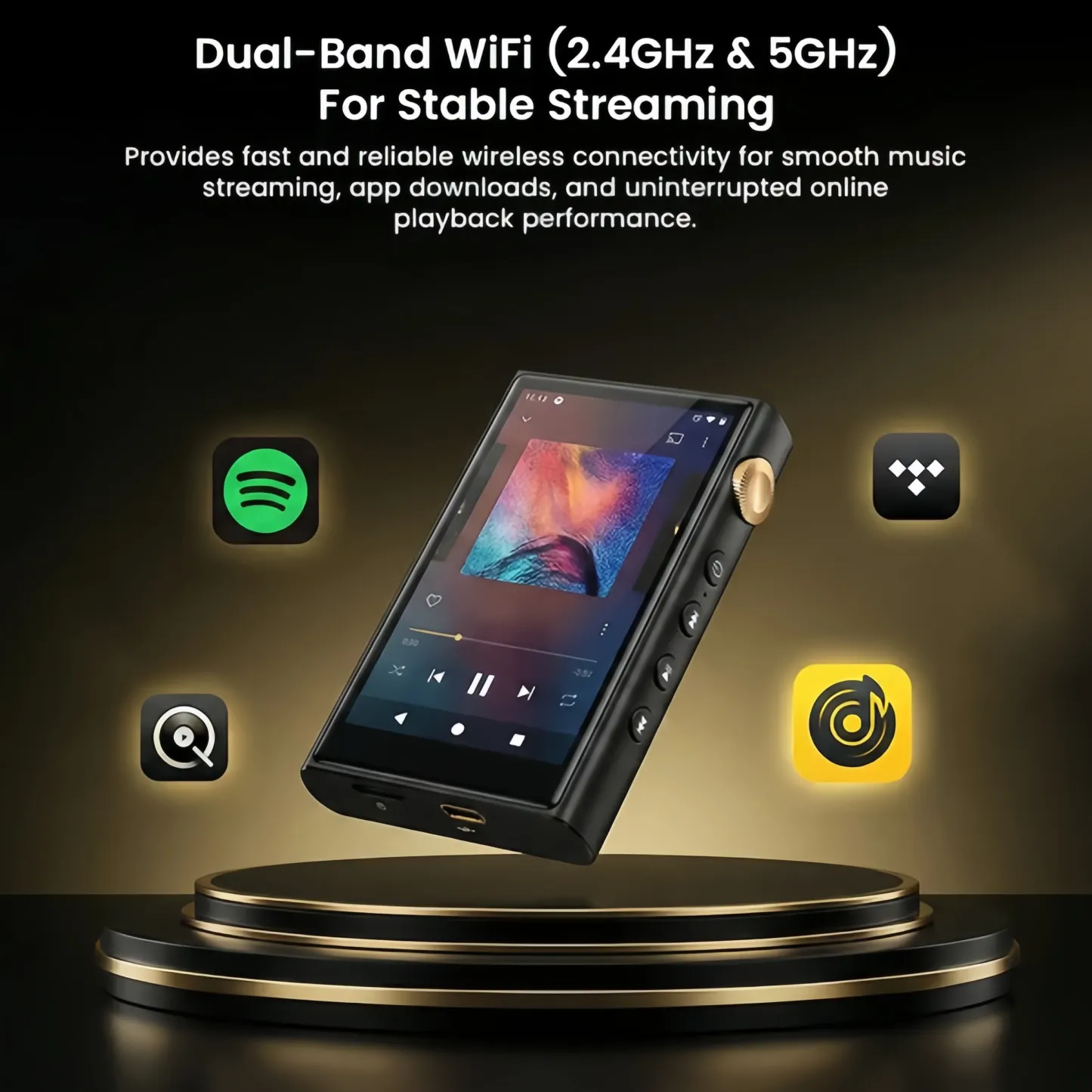 Portable Hi-Fi Digital Audio Player-High Resolution Music Experience with Android Streaming