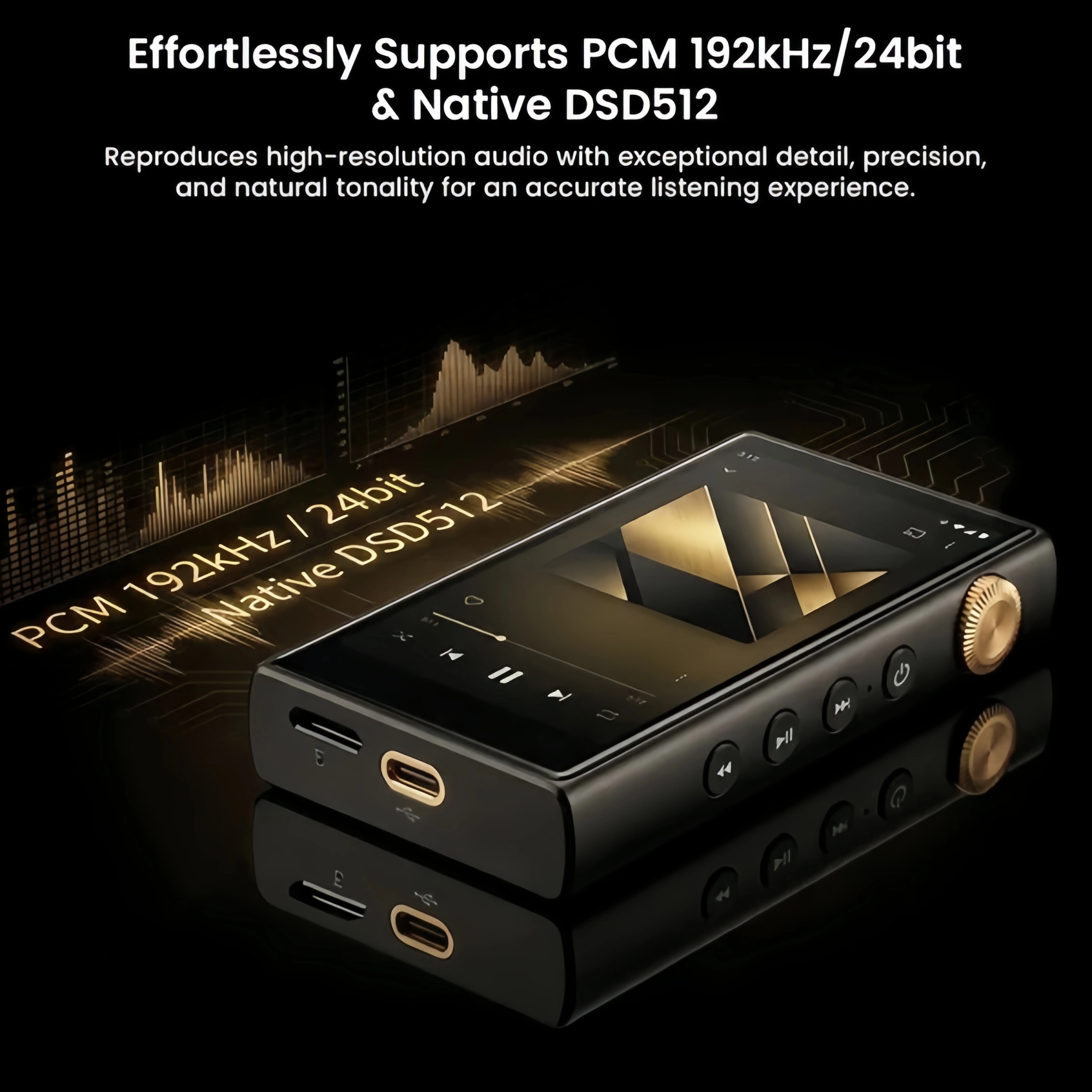 Portable Hi-Fi Digital Audio Player-High Resolution Music Experience with Android Streaming