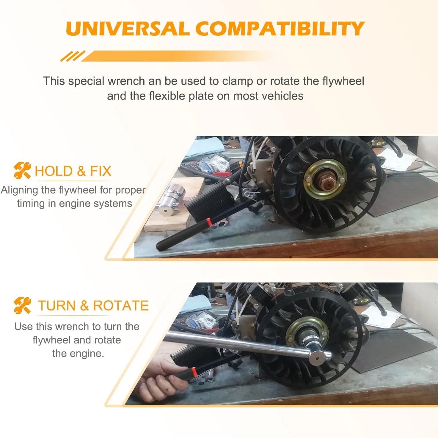 Foldable Flywheel Turning Tool Wrench