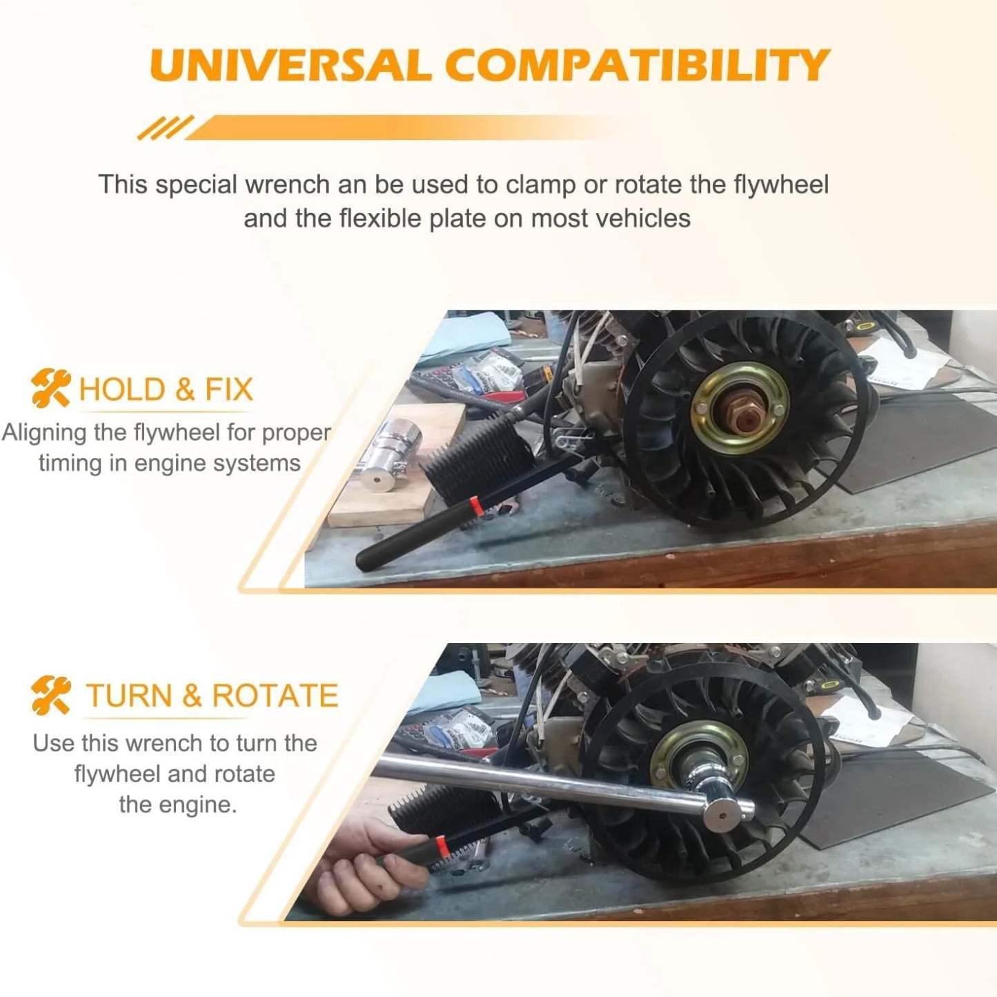 Foldable Flywheel Turning Tool Wrench