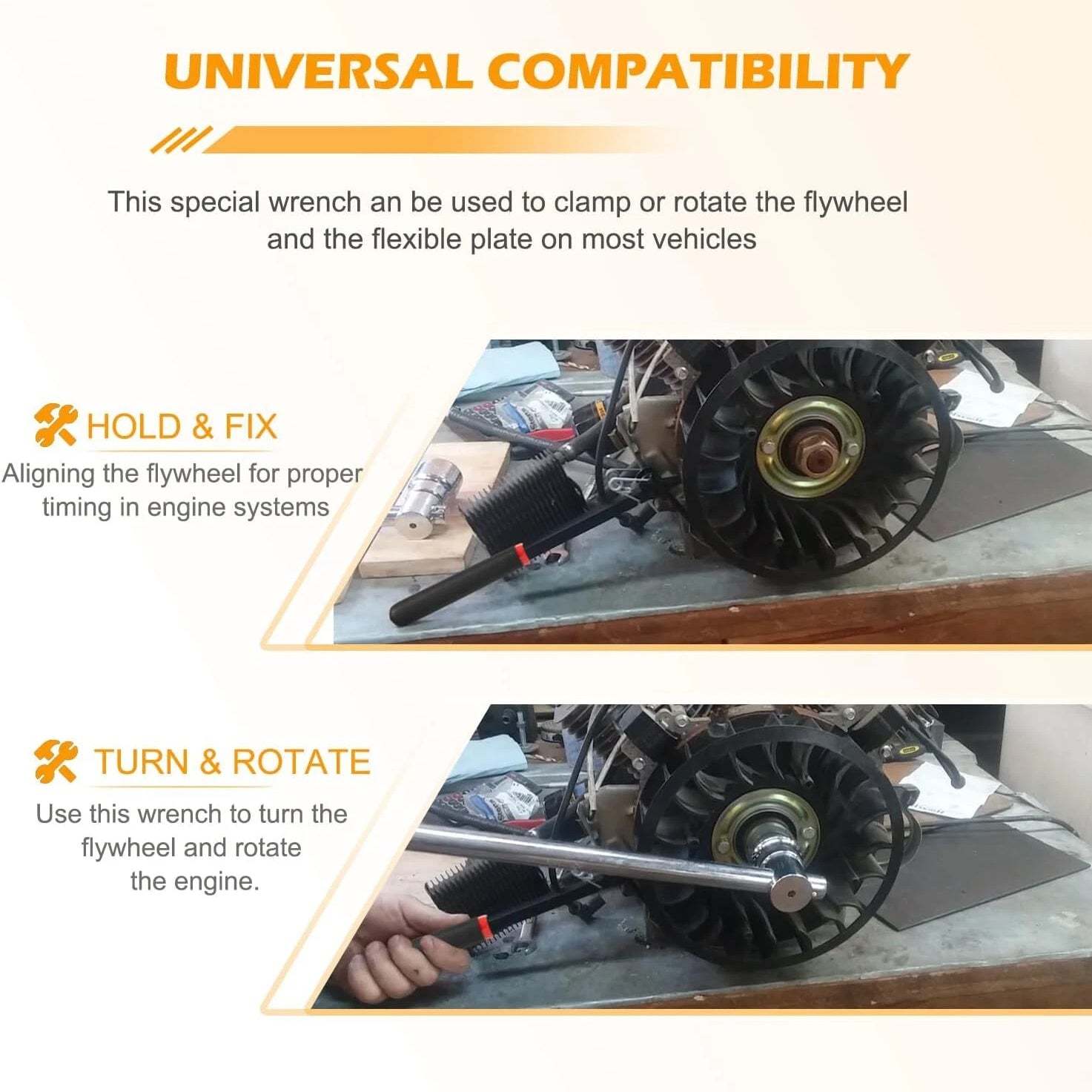 Foldable Flywheel Turning Tool Wrench