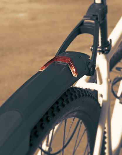 Rear Bike Fender with LED Light — Quick Release Cycling Mudguard