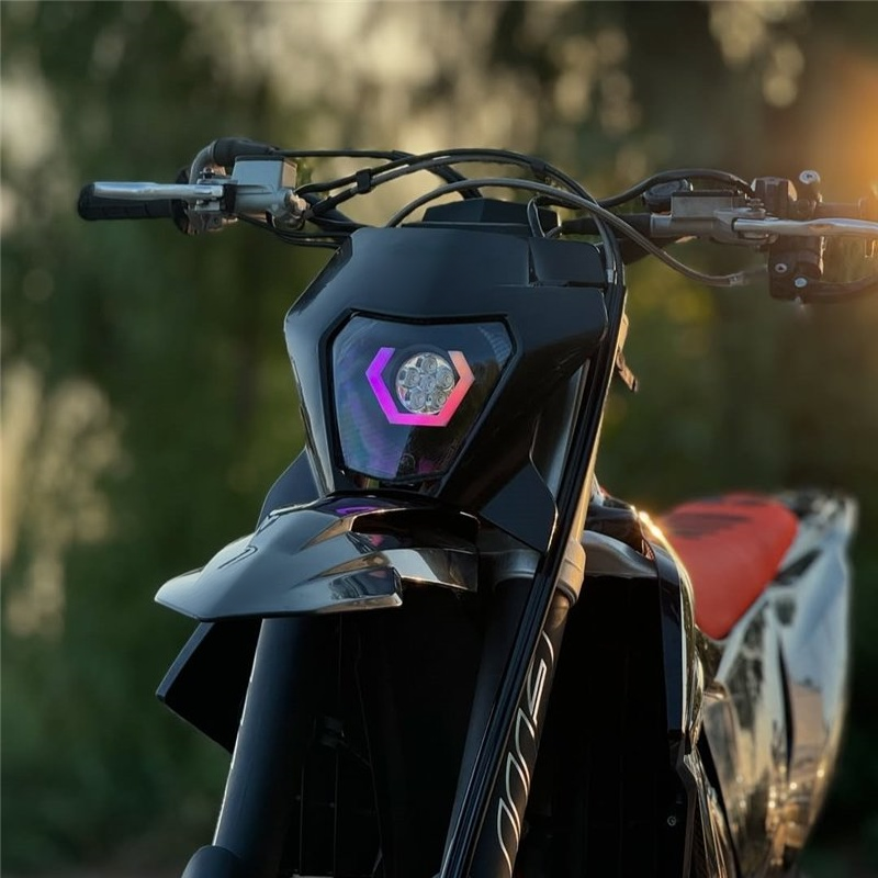 Hexagonal LED Motorcycle Headlight Upgrade Kit for Off-Road Riding