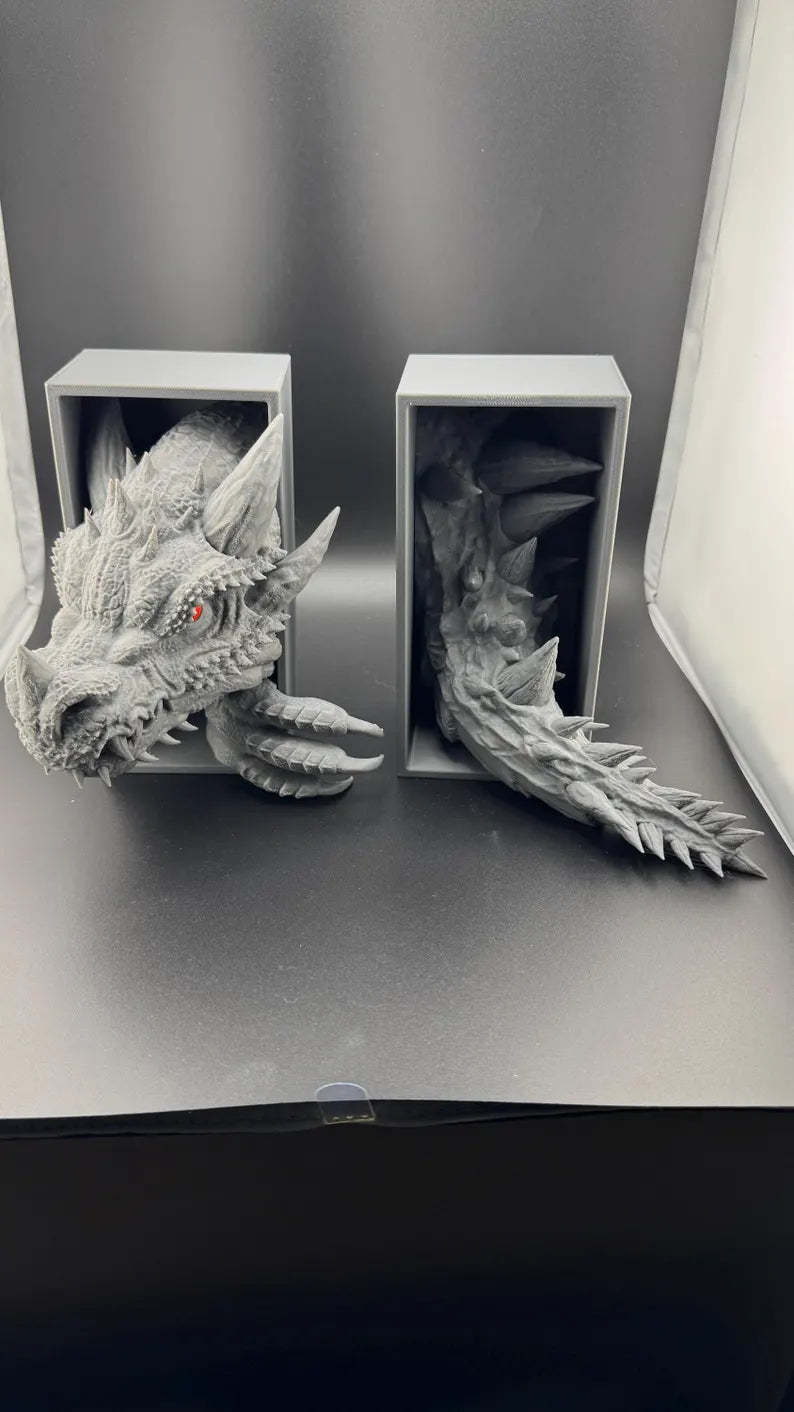 Dragon-shaped bookends, fantasy bookends, gifts for book lovers