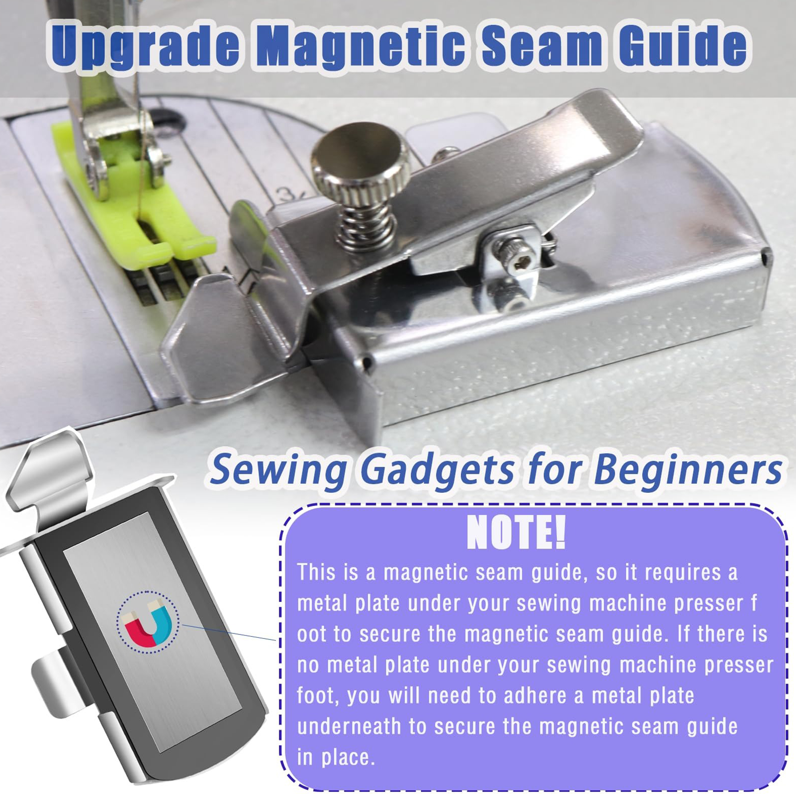 Multifunctional magnetic sewing guide