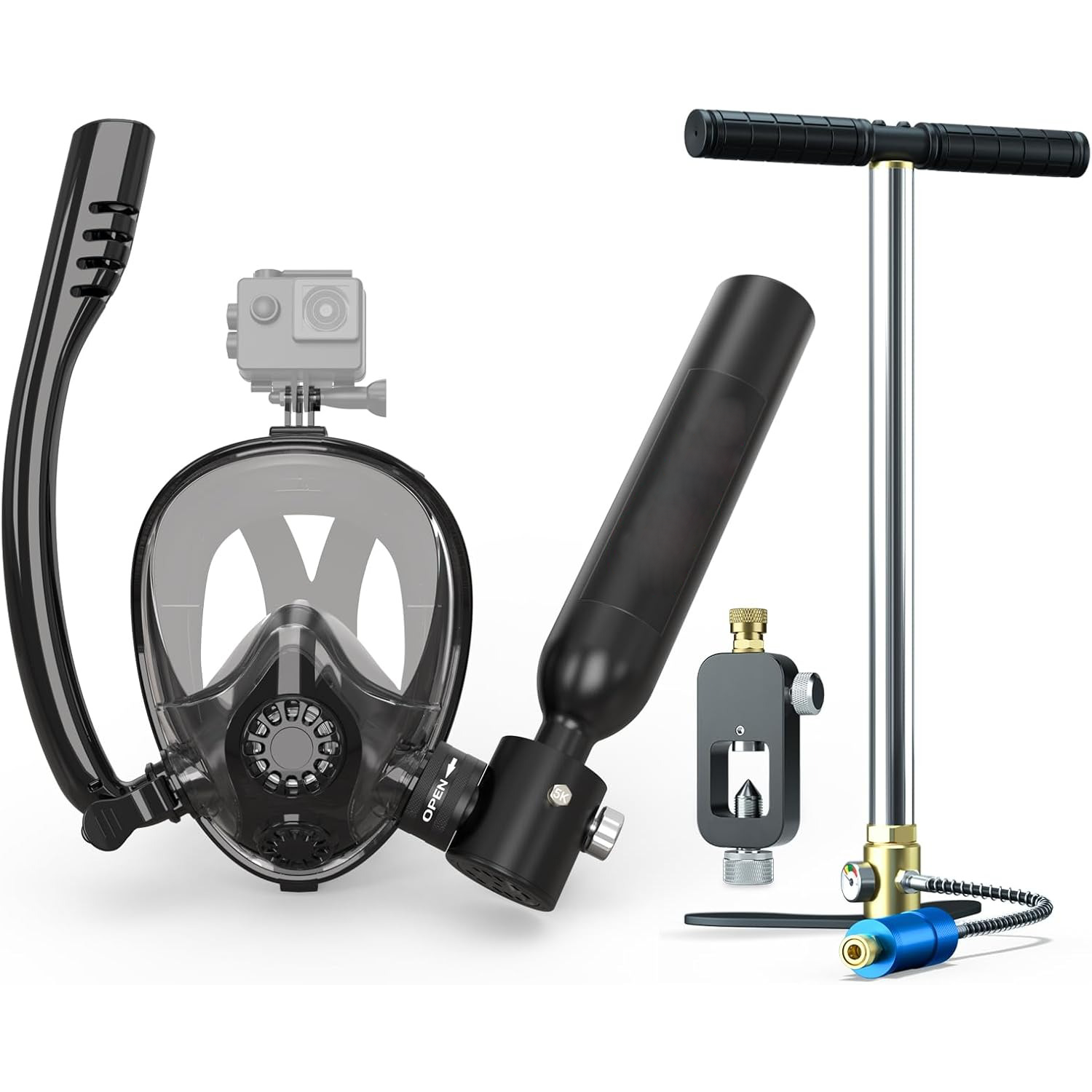 Mini diving tank with diving mask