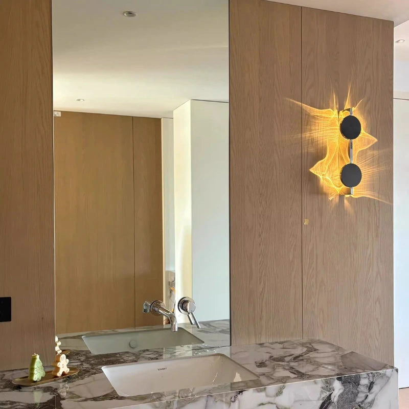 Golden Ripple LED Wall Sconce – Modern Ambient Circle Wall Light