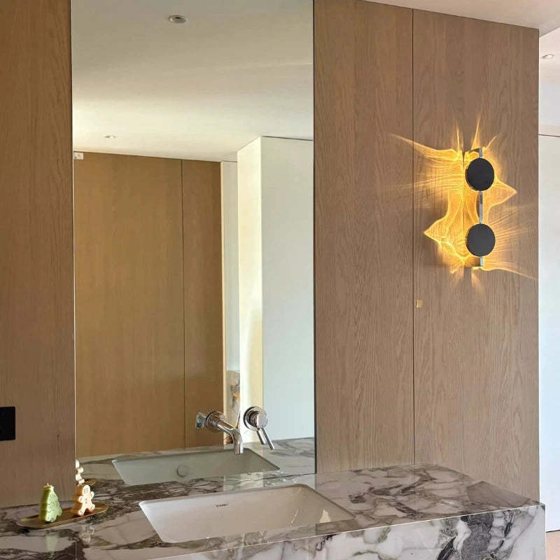 Golden Ripple LED Wall Sconce – Modern Ambient Circle Wall Light