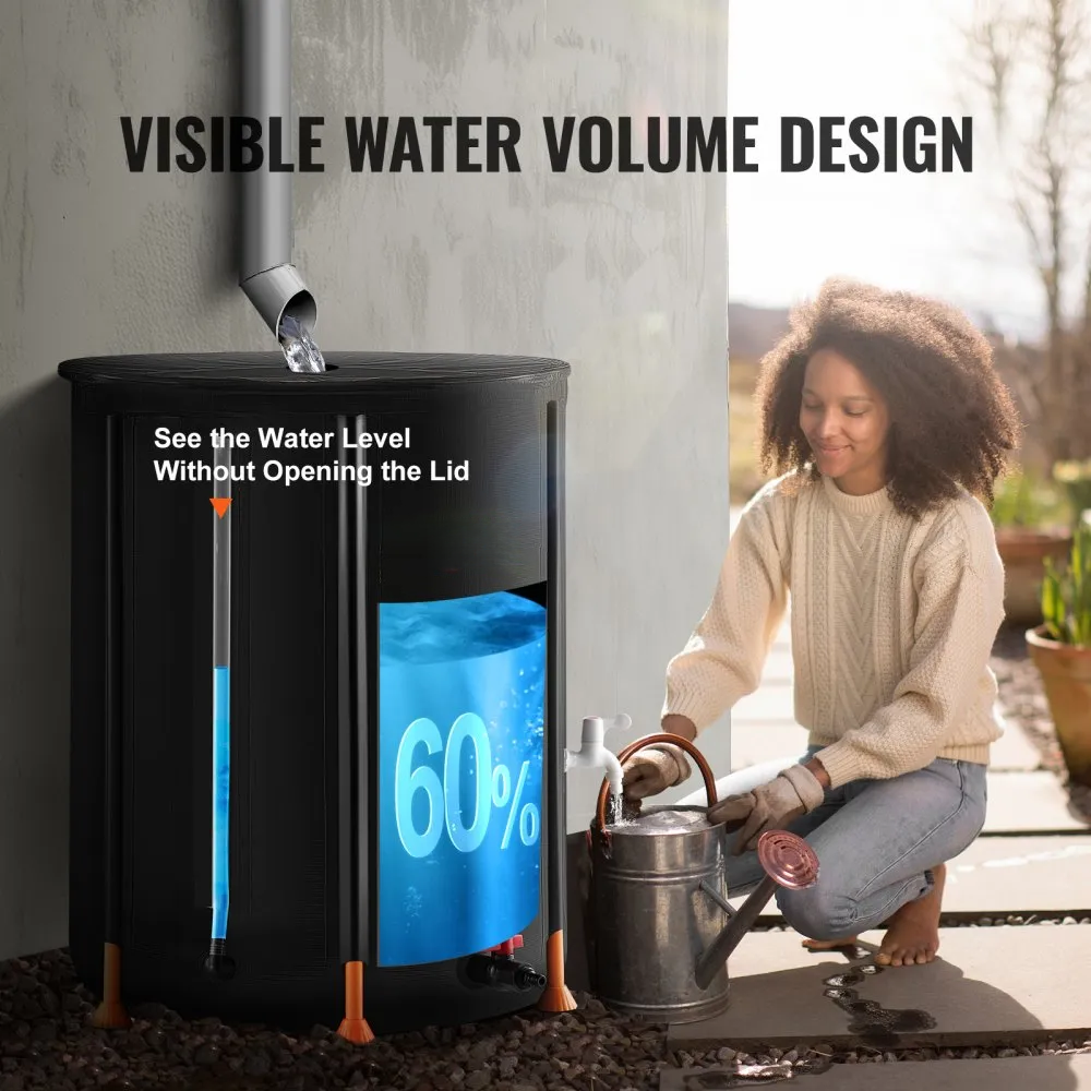 100 Gallon Collapsible Rain Barrel for Garden Water Collection