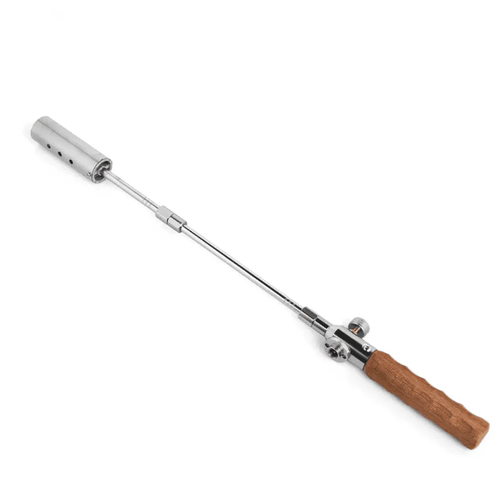 Camping Long Flame Igniter – Portable Wooden Handle Gas Burner for BBQ & Outdoor Cooking