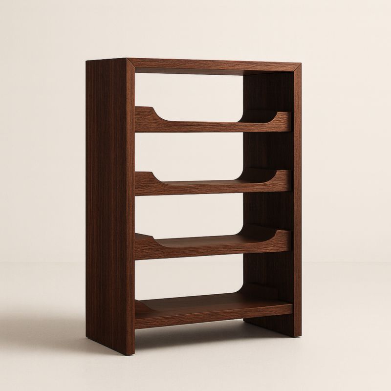 Étagère à vin en bois marron à quatre niveaux