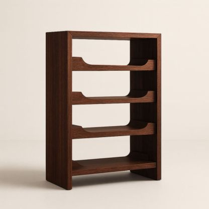 Étagère à vin en bois marron à quatre niveaux