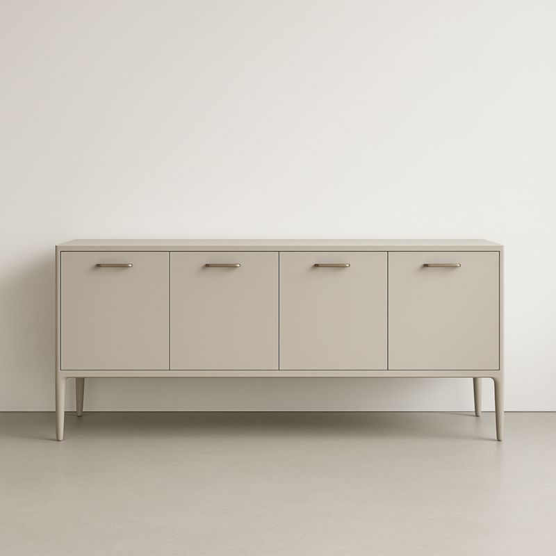 Buffet 4 Portes Beige en Bois MDF et Métal