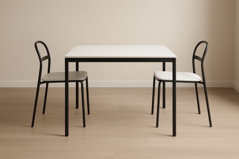 Table Carrée Métal avec Chaises