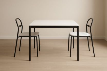 Table Carrée Métal avec Chaises