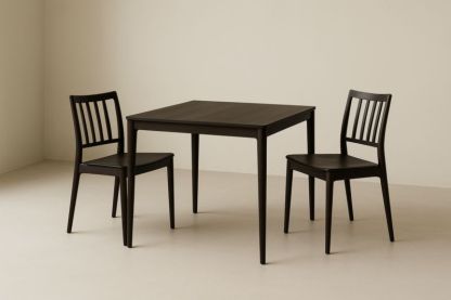 Ensemble Table et Chaises Carré Bois Noir