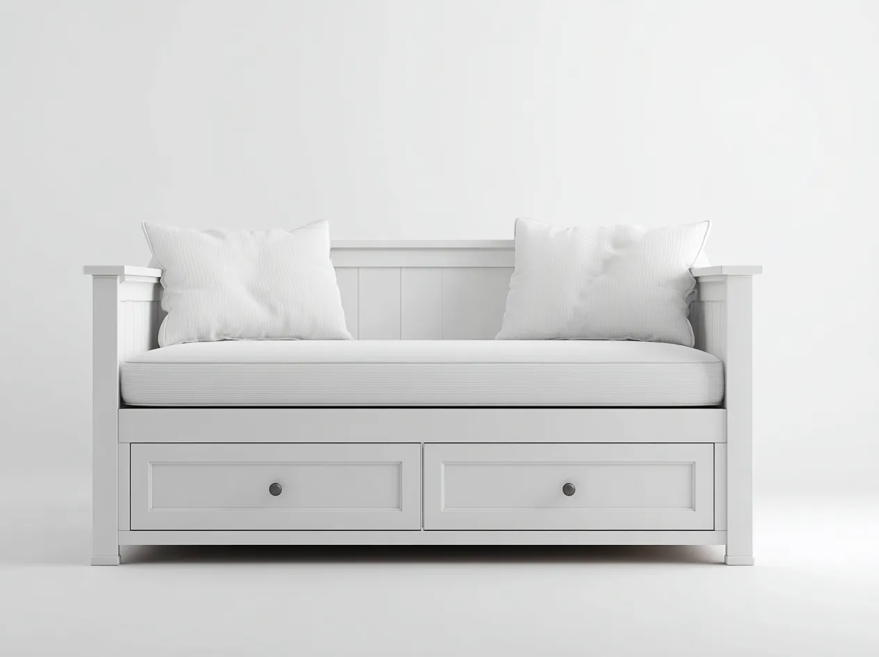 Divano letto-legno-tessuto-192x88x82 cm-bianco-stile classico-Homigohaus