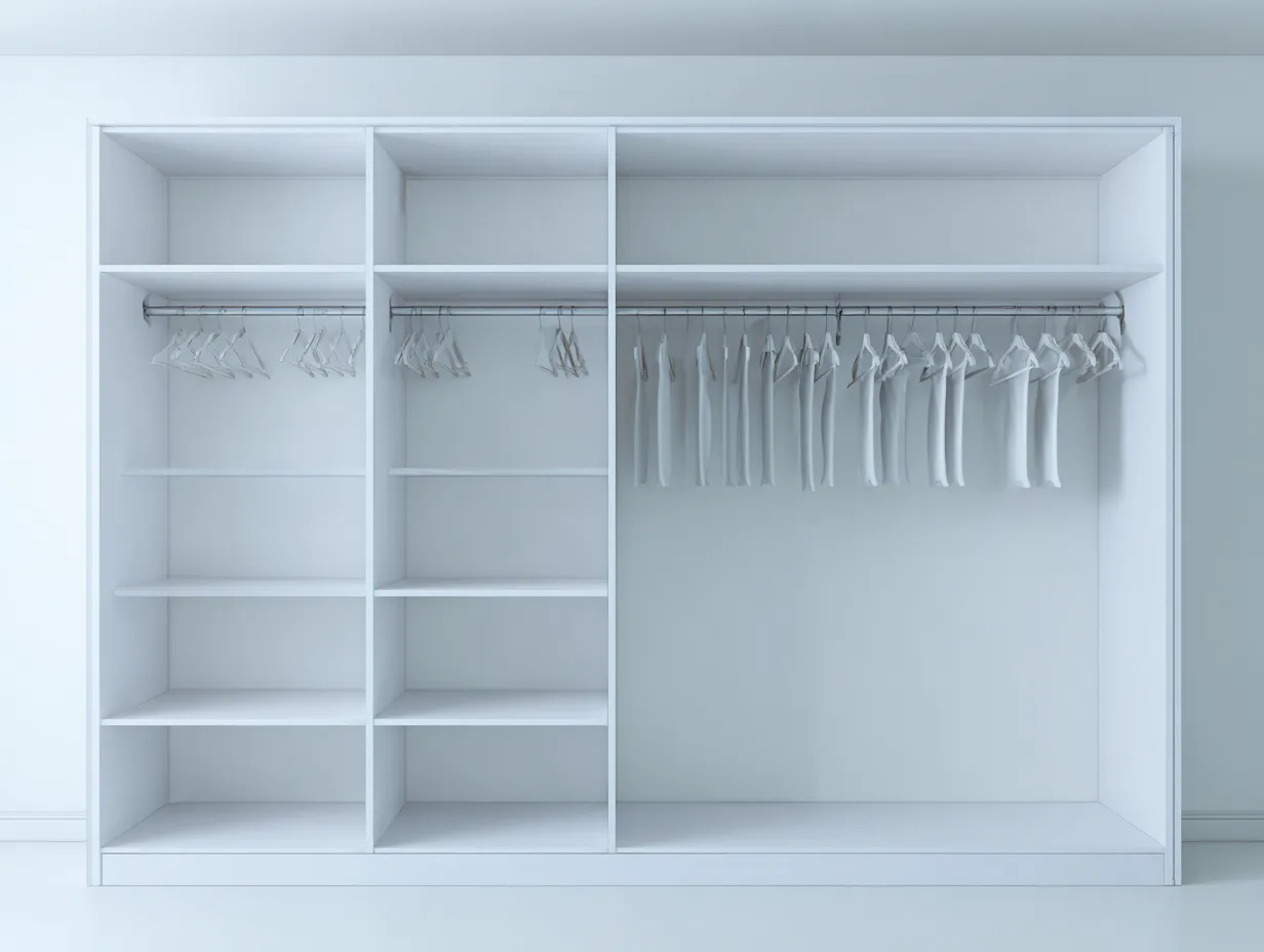 Armadio aperto-Legno ingegnerizzato-240x60x220 cm-bianco-Moderno-Homigohaus