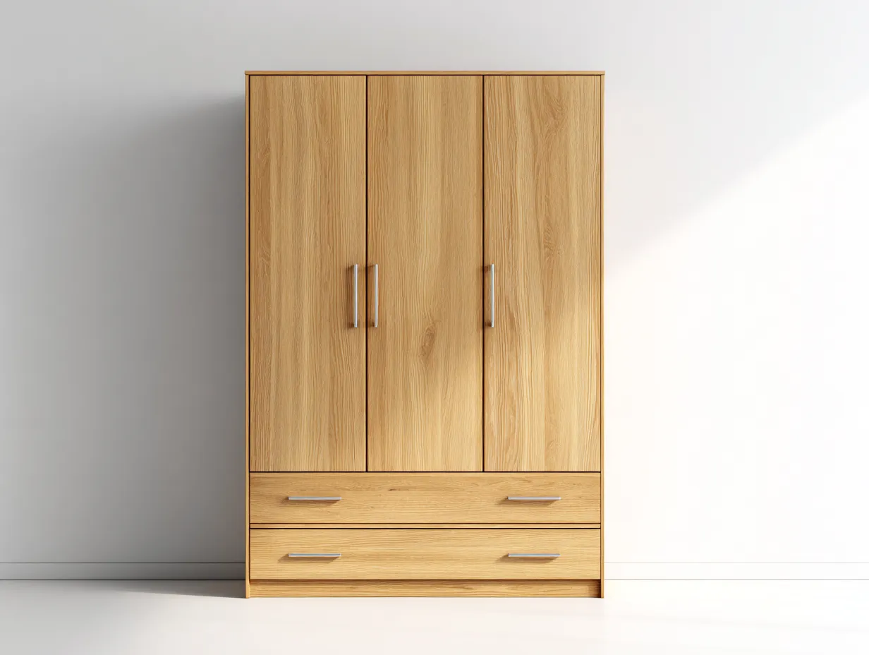 Armadio a 3 ante-Legno ingegnerizzato-176x60x198 cm-rovere chiaro-Moderno-Homigohaus