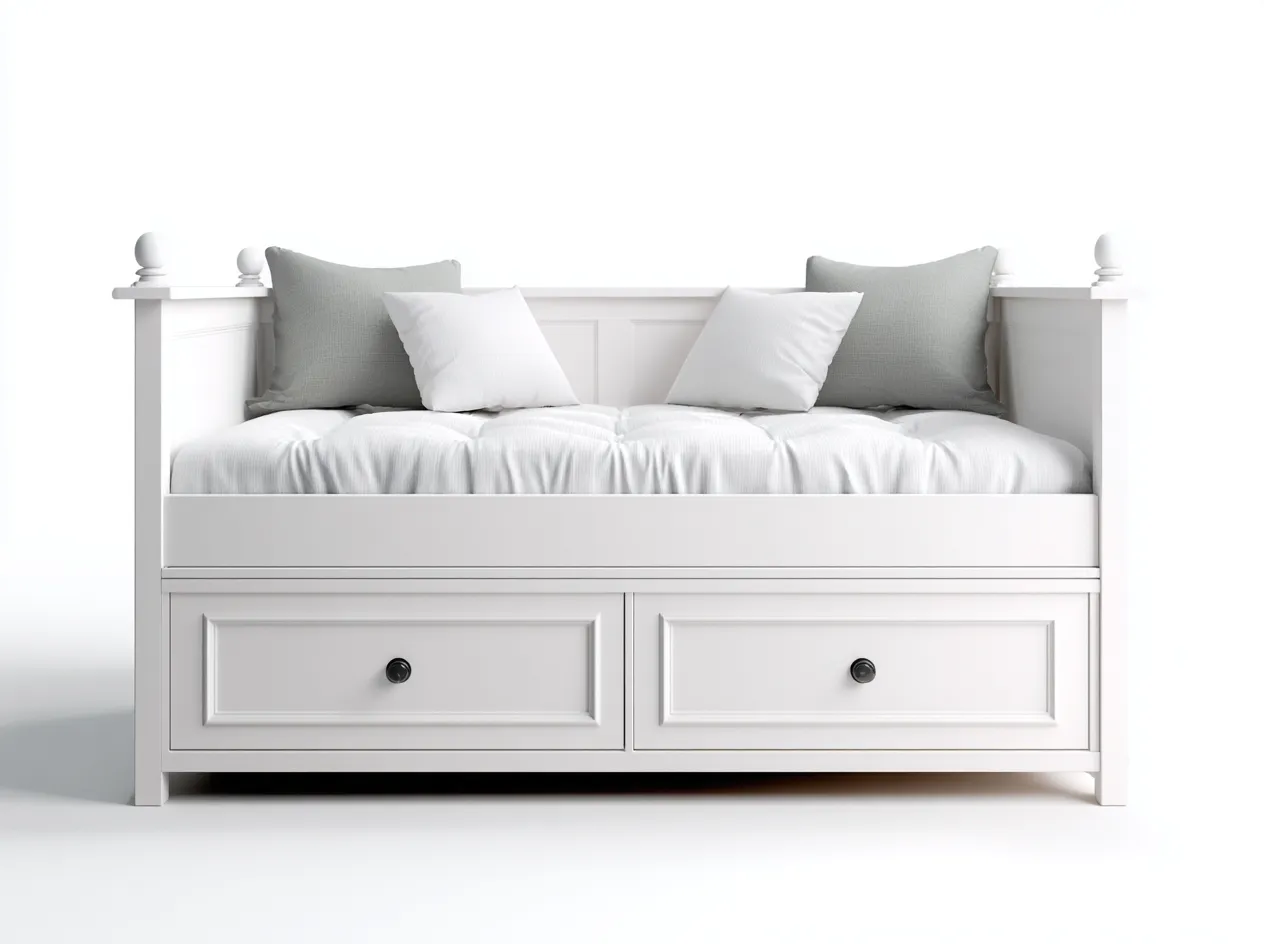 Divano letto-legno-tessuto-195x90x86 cm-bianco-stile classico-Homigohaus