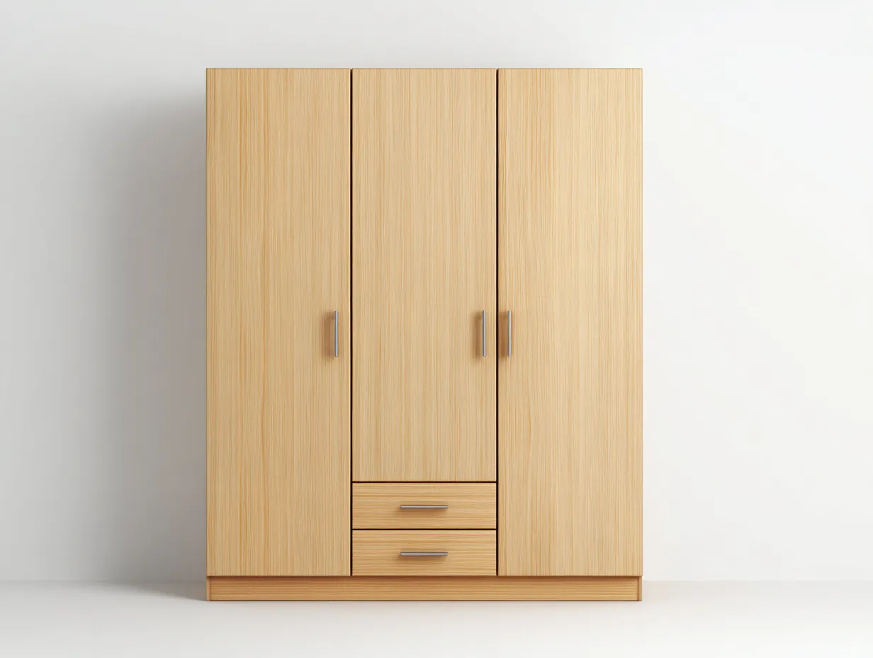 Armadio a 3 ante-Legno ingegnerizzato-178x60x200 cm-rovere chiaro-Moderno-Homigohaus