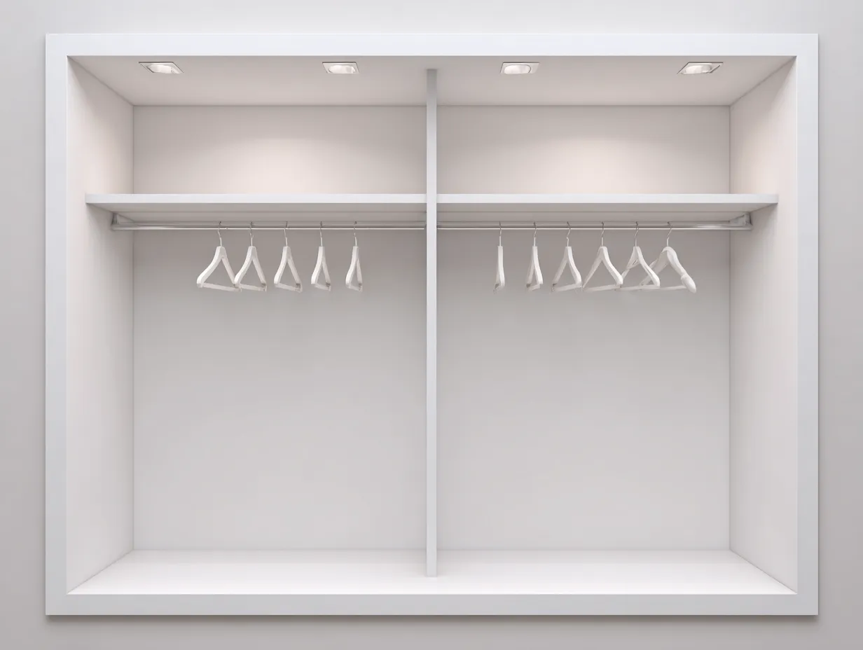 Armadio aperto-legno-metallo-200x65x210 cm-bianco-design moderno-Homigohaus