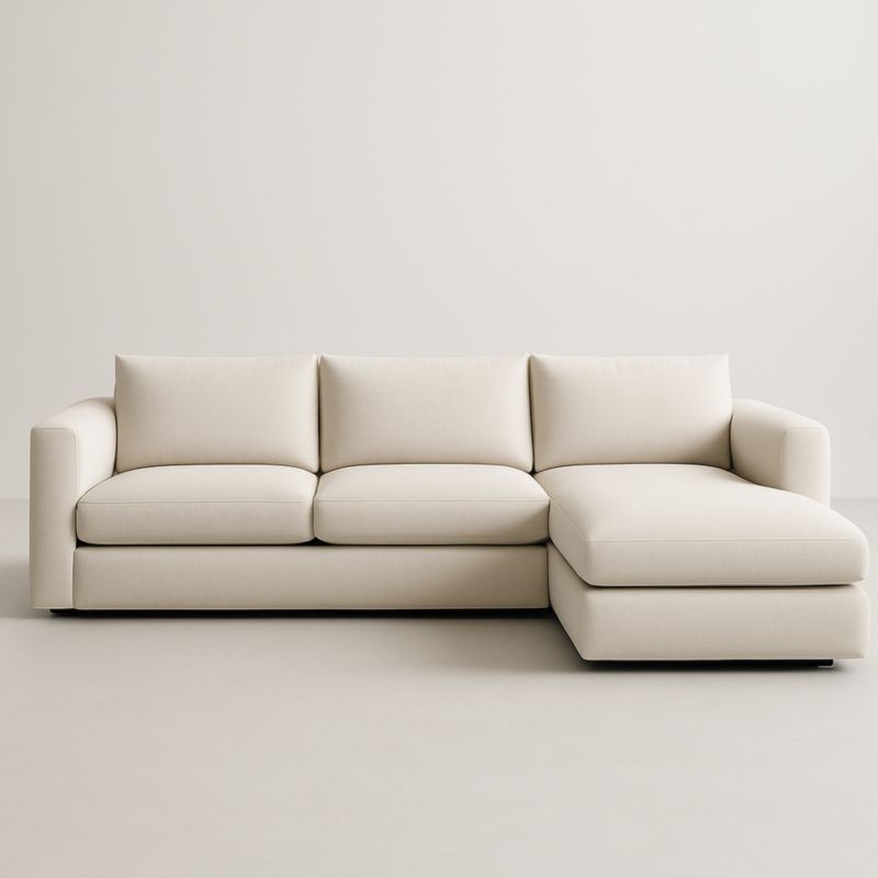 Canapé d'angle en tissu 280x160x85 cm Beige