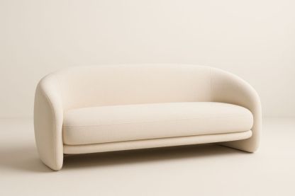 Canapé arrondi trois places en tissu