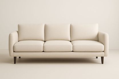 Canapé 3 places tissu polyester cadre bois longueur 200 cm