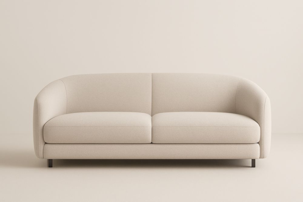 Canapé 2 places en tissu beige