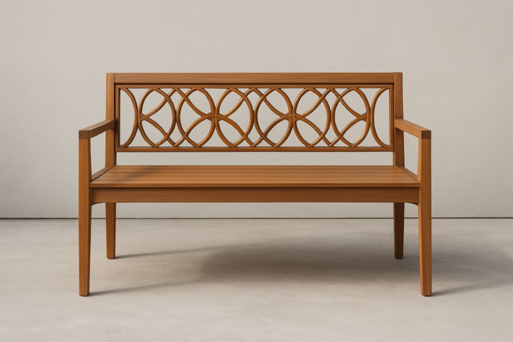 Panchina da Giardino in Legno massello con Schienale Intagliato-Modernformia