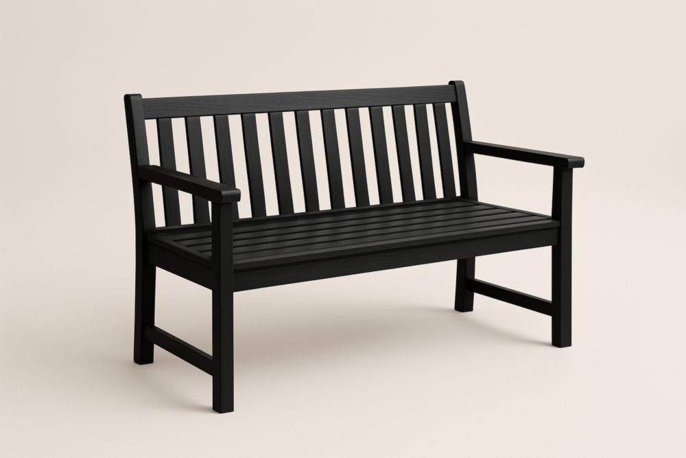 Panca da esterno in legno massello nero-Modernformia