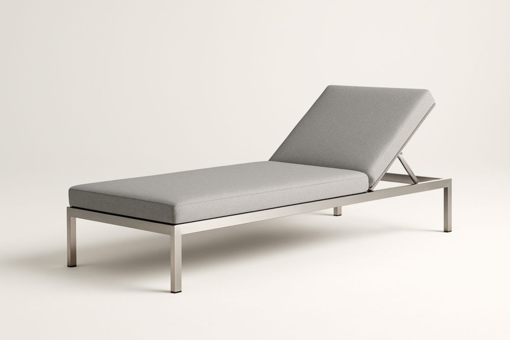 Lettino Prendisole Acciaio Inossidabile Poliestere Grigio-Modernformia