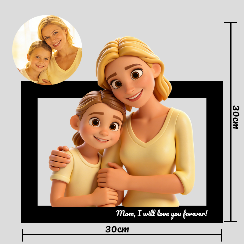 Personalized 3D Cartoon-Style Acrylic Portraits for Mom/Dad