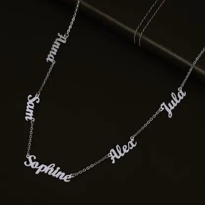 AS025 For Mother's Day Multiple Names Custom Cut Necklace Personalized Gift Stainless Steel Letter Necklace Anniversary Valentine's Day