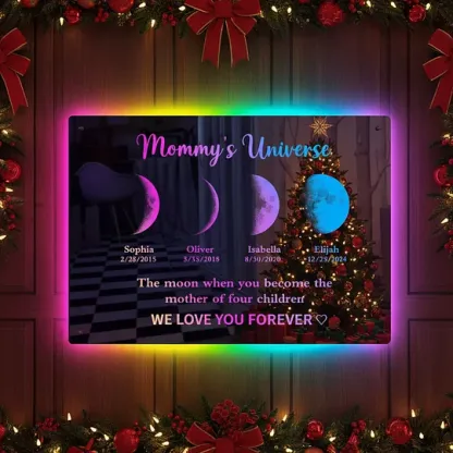 🎁Custom Led Mirror Light Frame With Text And Date-Mom's Universe