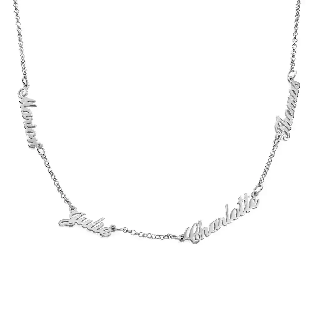 AS025 For Mother's Day Multiple Names Custom Cut Necklace Personalized Gift Stainless Steel Letter Necklace Anniversary Valentine's Day