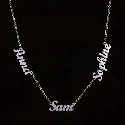 AS025 For Mother's Day Multiple Names Custom Cut Necklace Personalized Gift Stainless Steel Letter Necklace Anniversary Valentine's Day