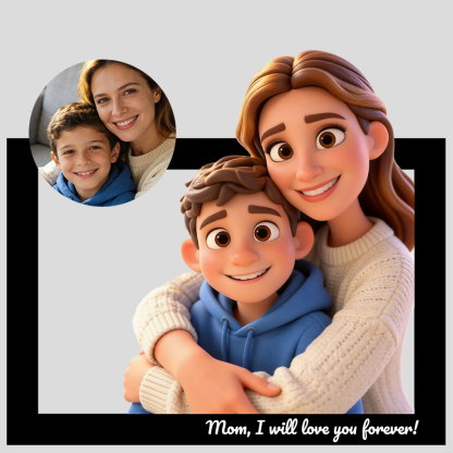 Personalized 3D Cartoon-Style Acrylic Portraits for Mom/Dad