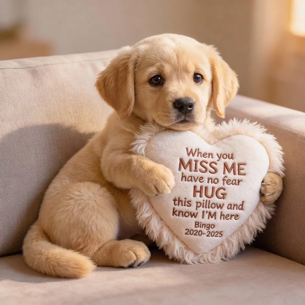 Custom From Photo - When You Miss Me - Personalized Memorial Faux Fur Shaped Pillow