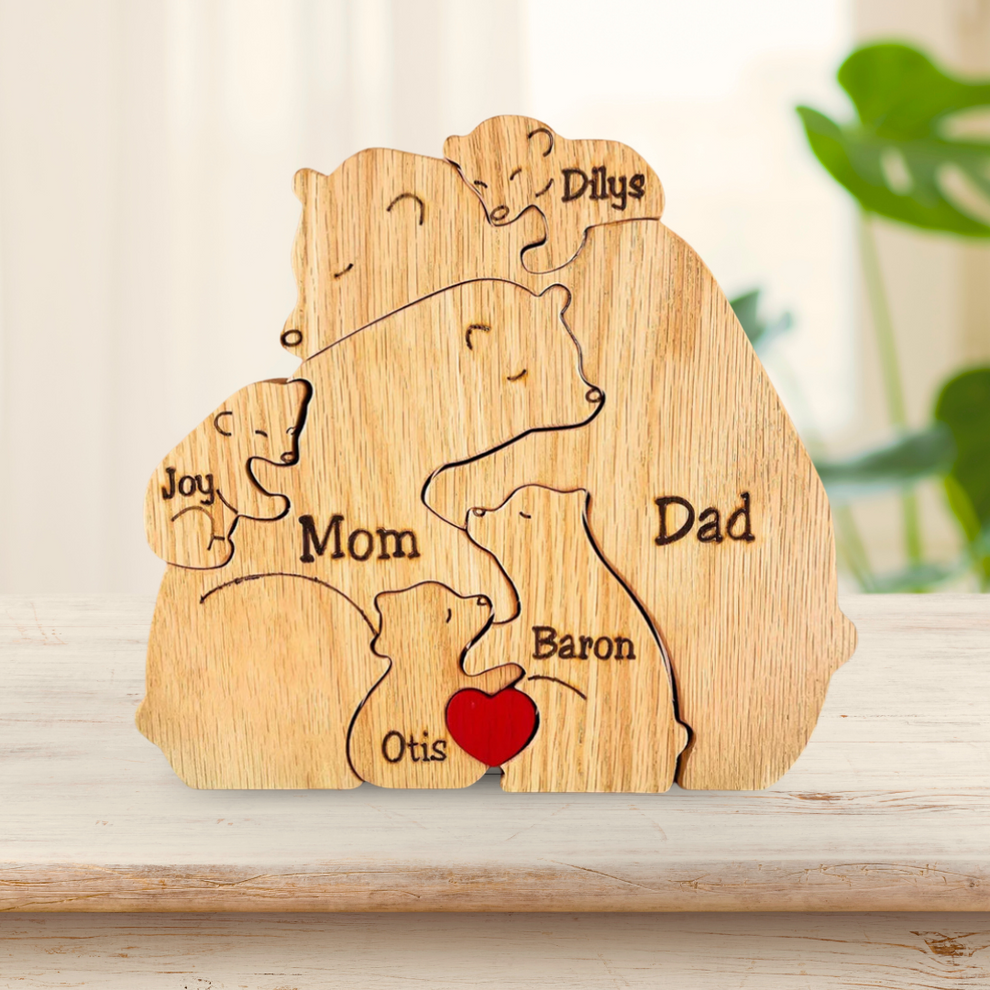 Personalized Wooden Bears Family Puzzle
