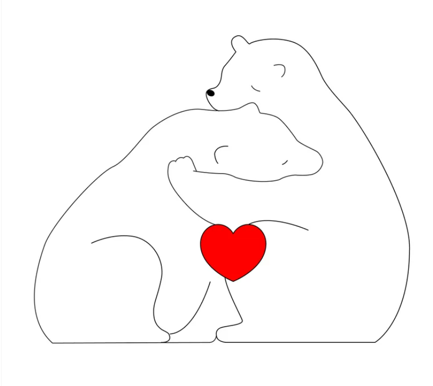 Personalized Wooden Bears Family Puzzle