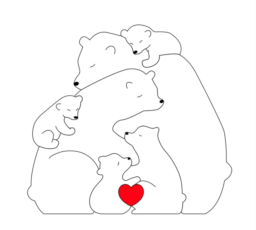 Personalized Wooden Bears Family Puzzle