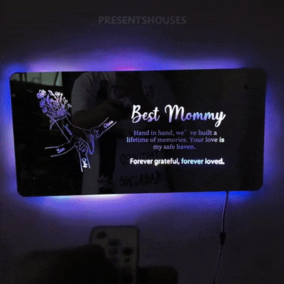 🌈Hand in Hand Personalized Mom and Kids Personalized Mirror Light - 👩‍👧‍👦Creative Christmas Gift