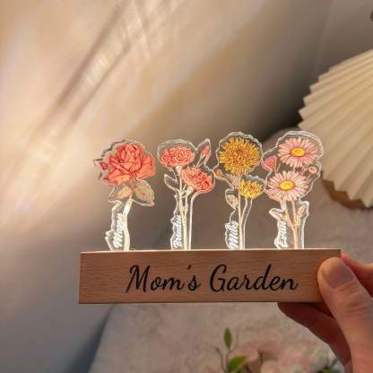 ✨Custom Birth Flower 3D Crystal Acrylic LED Light