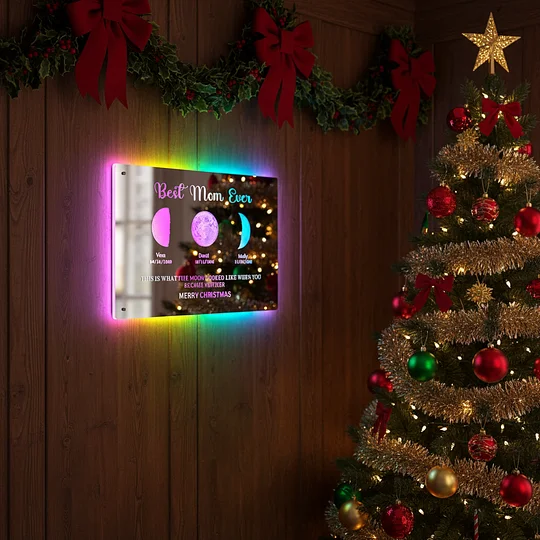 🎁Custom Led Mirror Light Frame With Text And Date-Mom's Universe