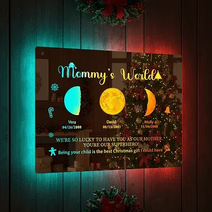 🎄Personalized Moon Phase Mirror Lamp - Christmas Gift For Your Mom
