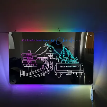 ✨Personalized Family Farm Christmas Light Sign🏡