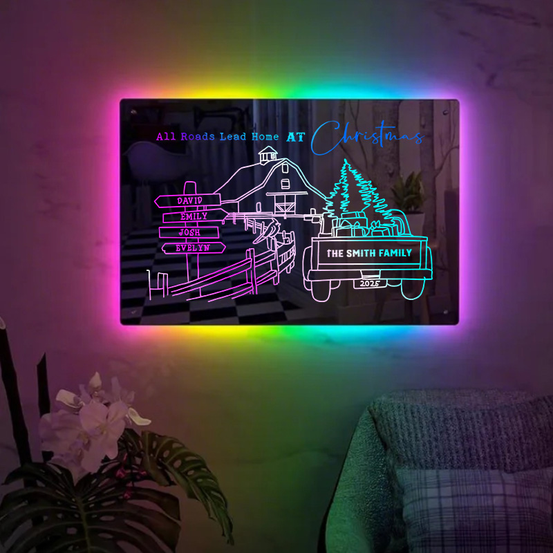 ✨Personalized Family Farm Christmas Light Sign🏡